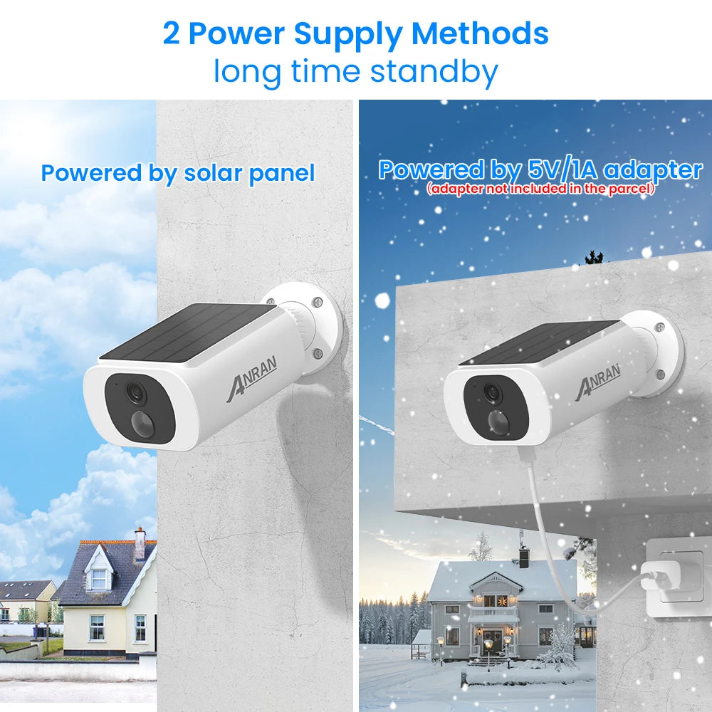 ANRAN Wireless Solar Security Camera Set – 3MP  Product Description (Bullet Points):
