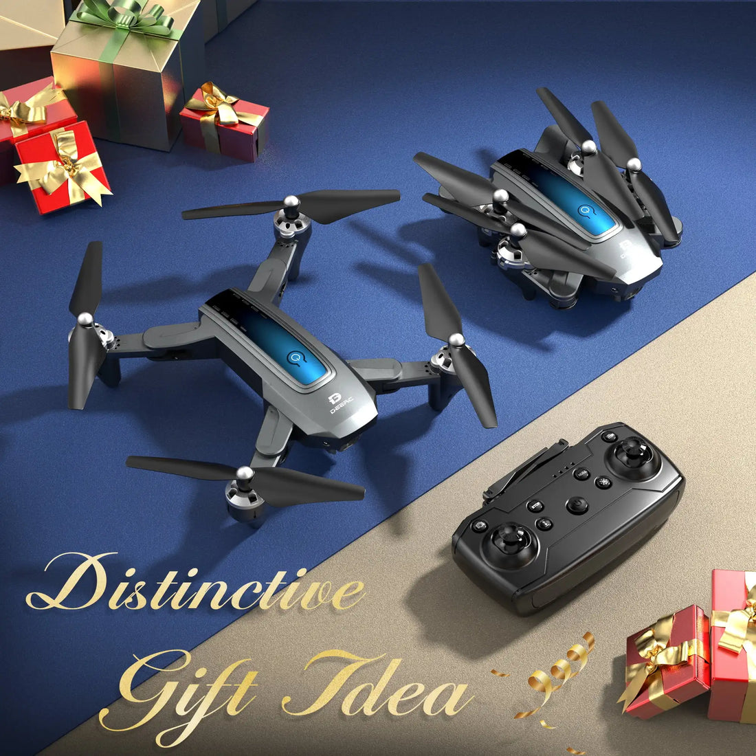 Deerc D10 1080P FPV Drone with Case & 2 Batteries