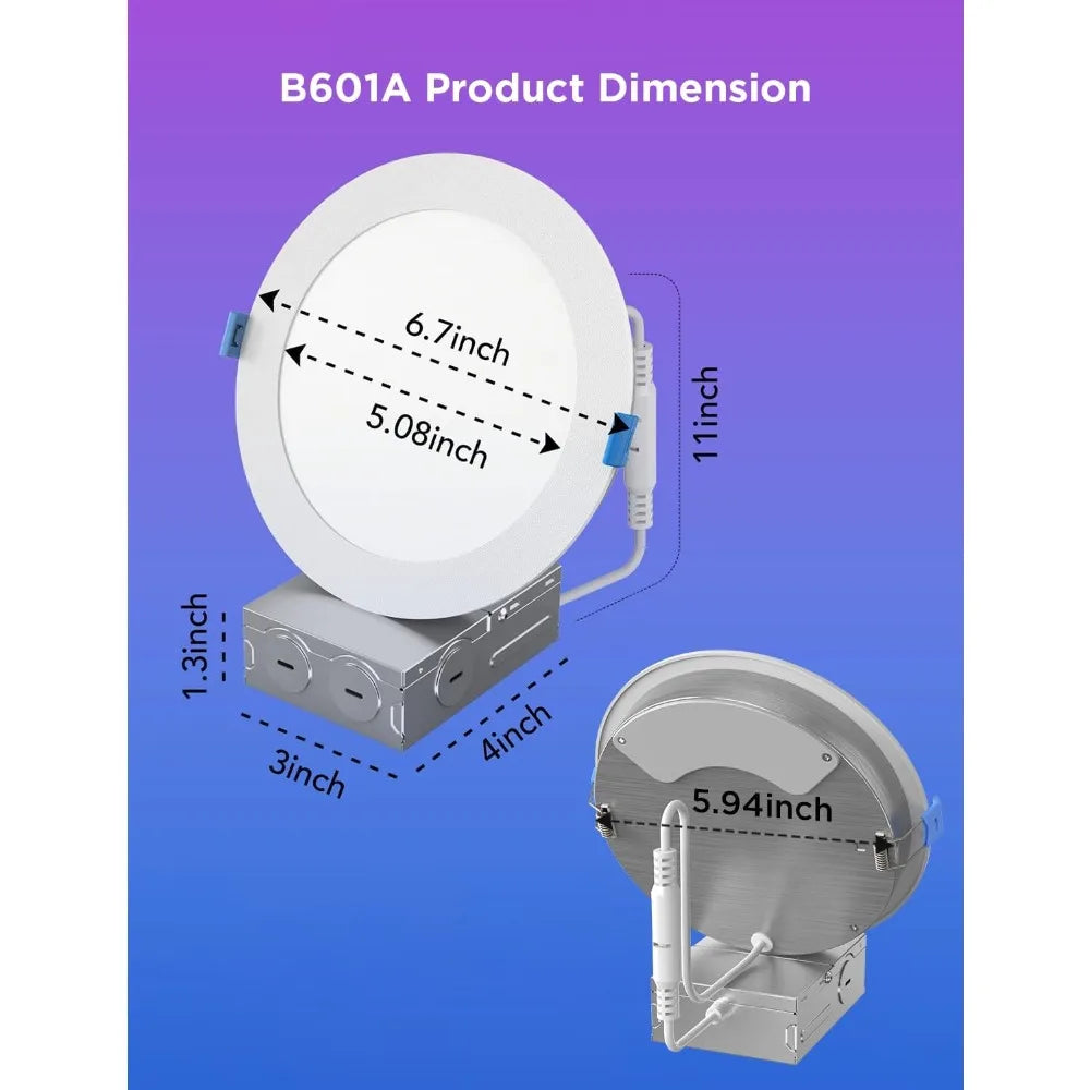 6" Smart RGBWW Recessed LED Downlight