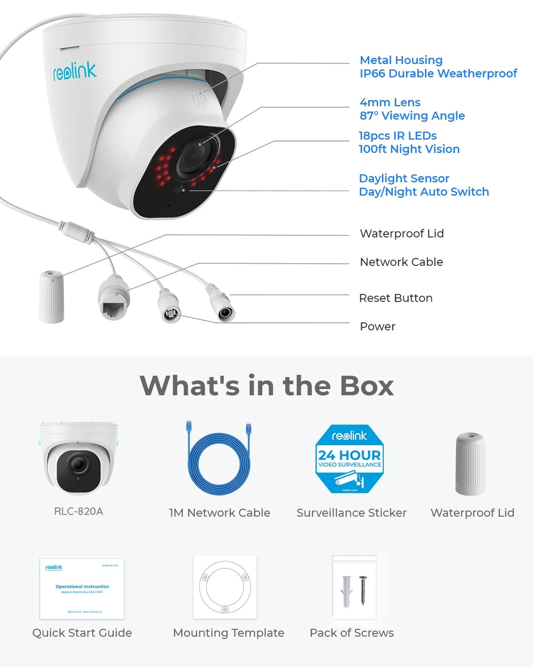 Reolink RLC-810A 4K PoE Outdoor Security Camera