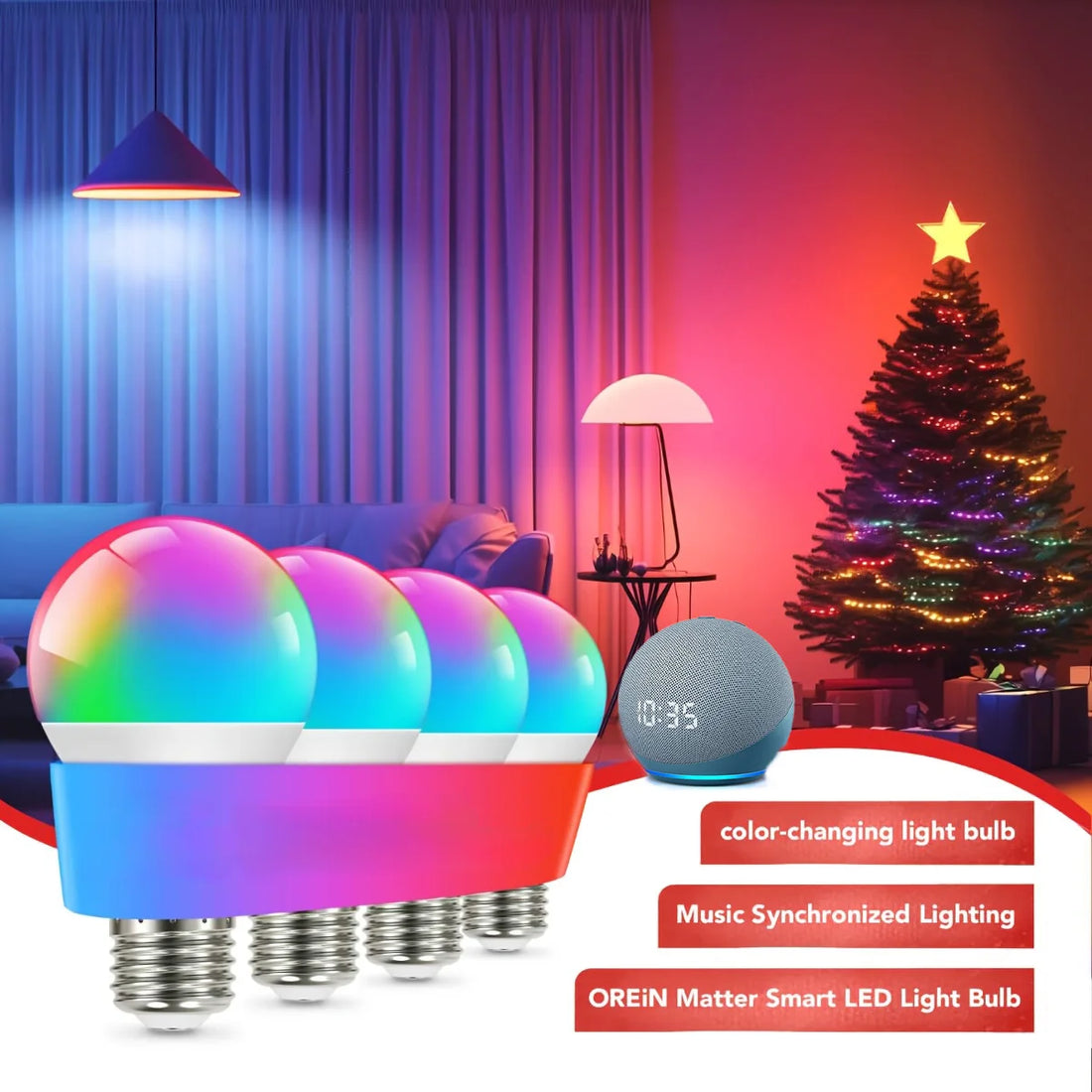 Smart A19 RGB Wi-Fi Bulb with Music Sync