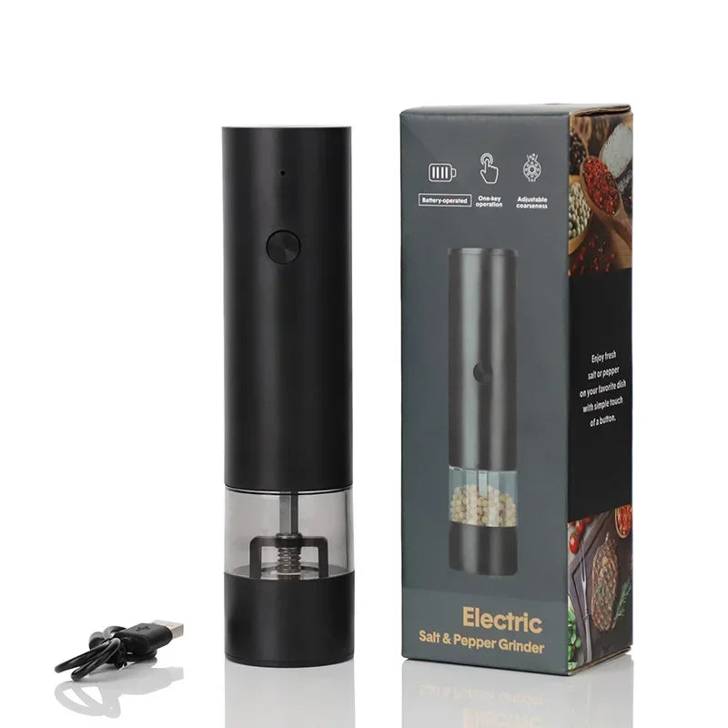 USB Rechargeable Electric Salt & Pepper Grinder – Adjustable Coarseness