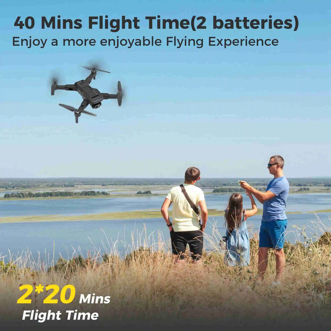 GPS RC Drone with Brushless Motor & 2 Batteries