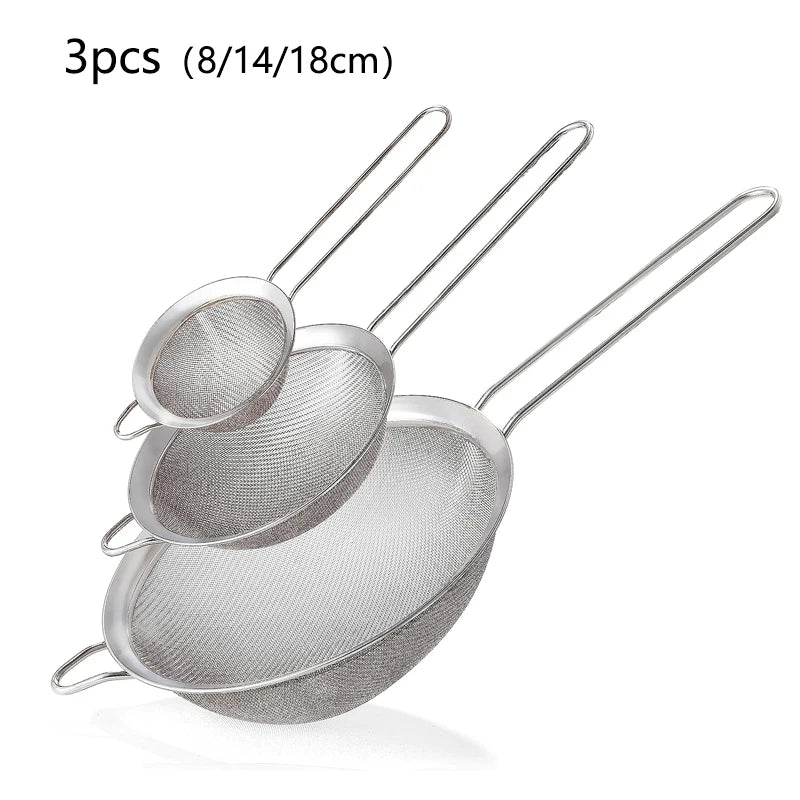 Stainless Steel Fine Mesh Strainer Set (1–4pcs)