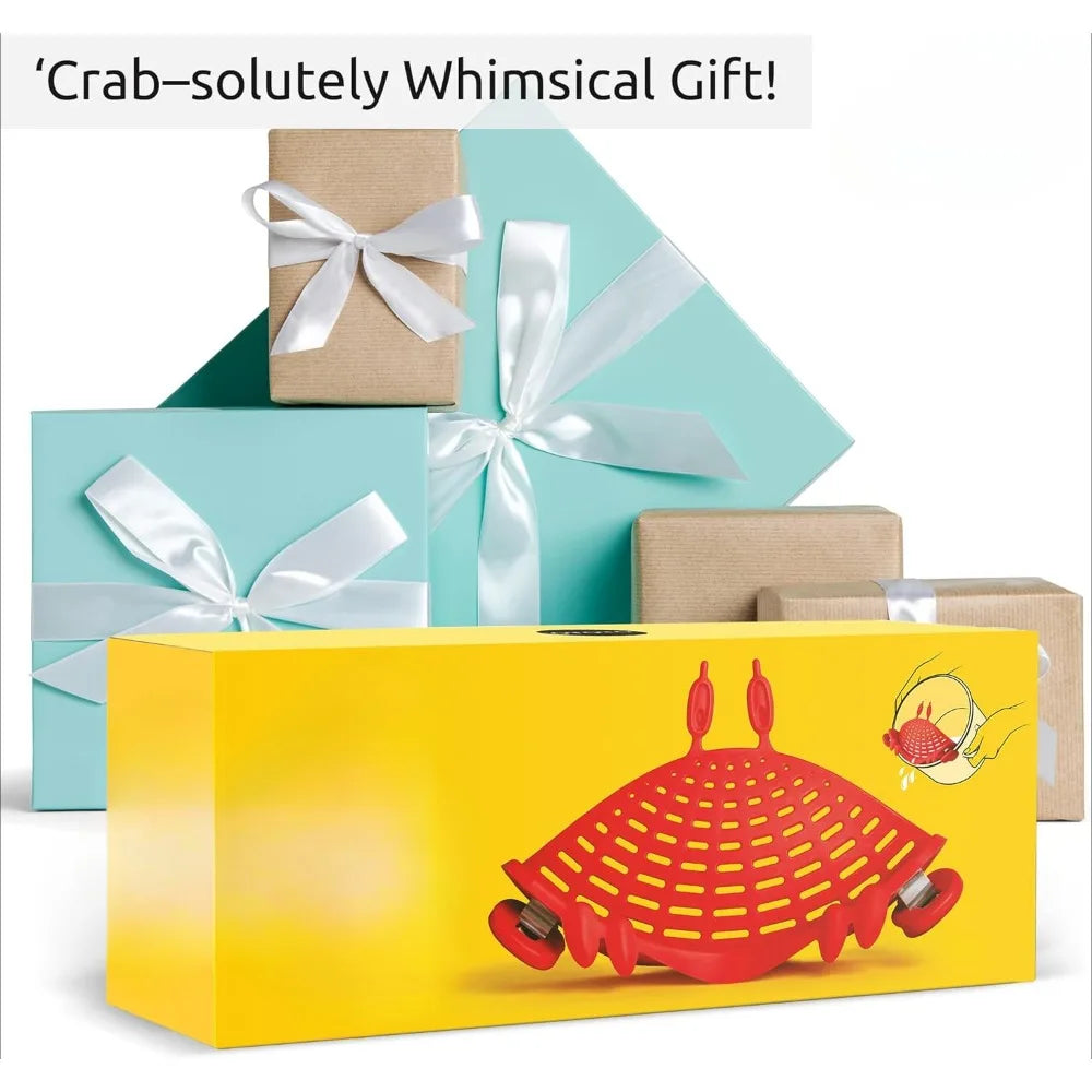 Red Crab Clip-On Pasta Strainer