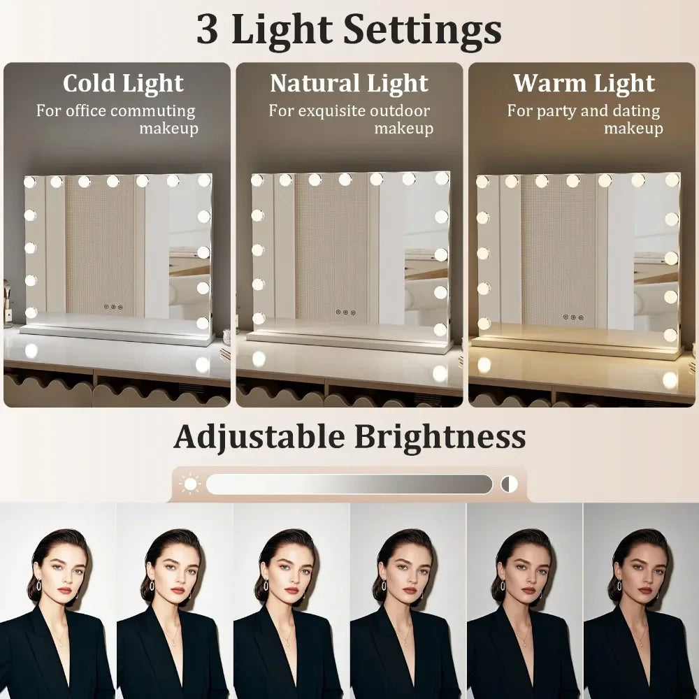 Bluetooth LED Makeup Mirror with Speaker & USB