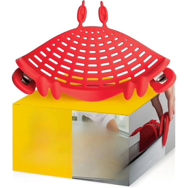 Red Crab Clip-On Pasta Strainer