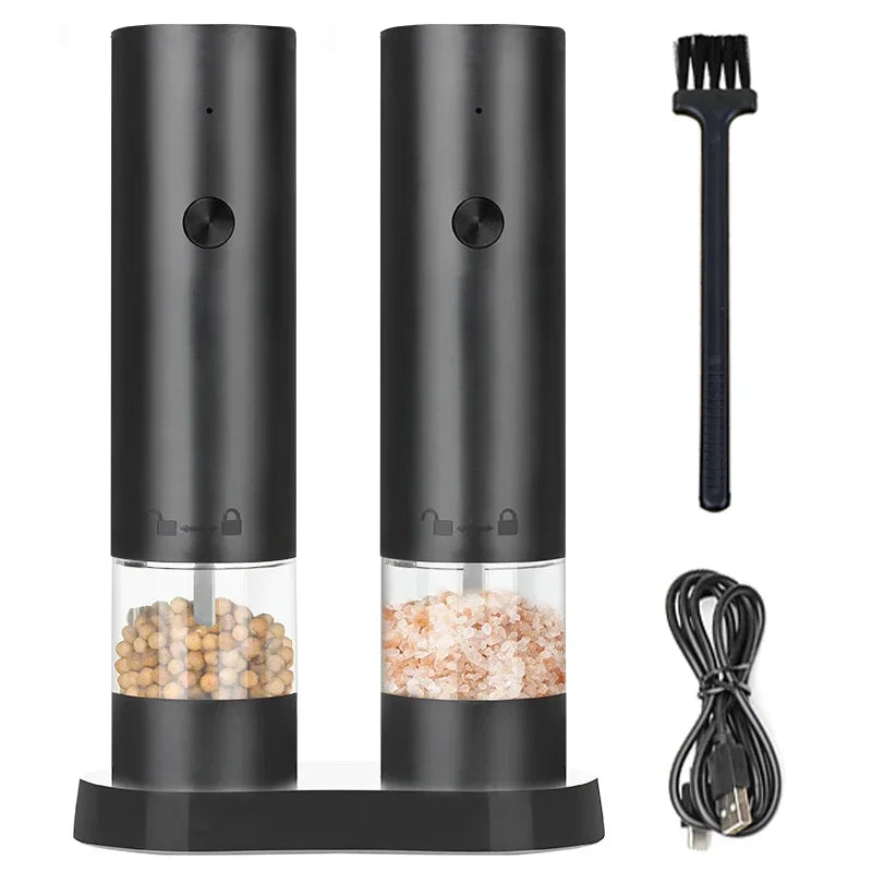 USB Rechargeable Electric Salt & Pepper Grinder – Adjustable Coarseness
