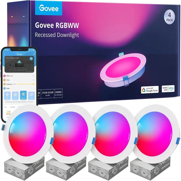 6" Smart RGBWW Recessed LED Downlight