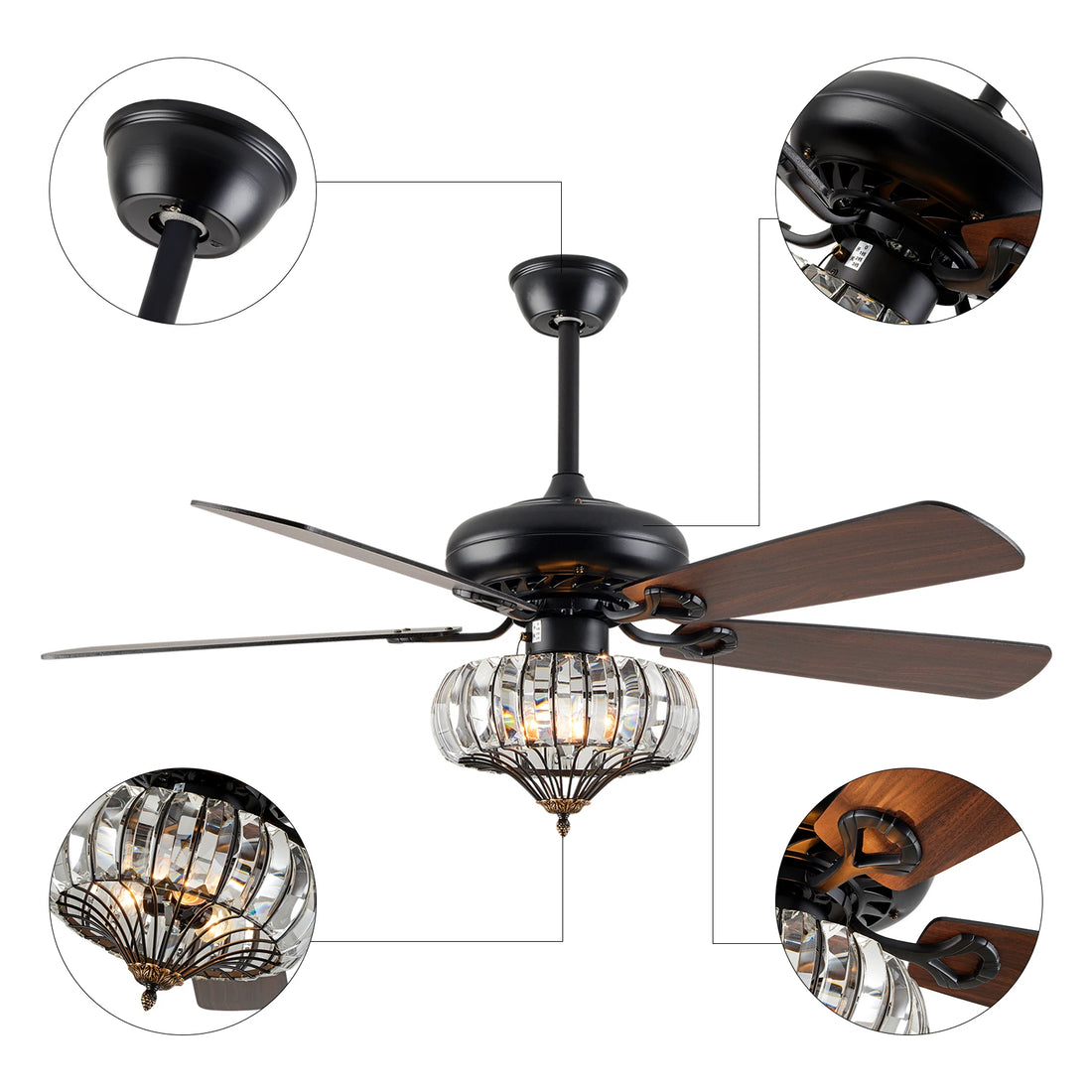 Modern Smart Ceiling Fan with Remote – 110V