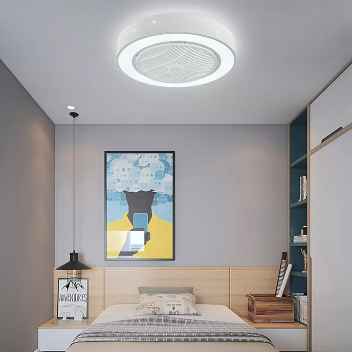 22" Modern Hugger Ceiling Fan with Smart LED