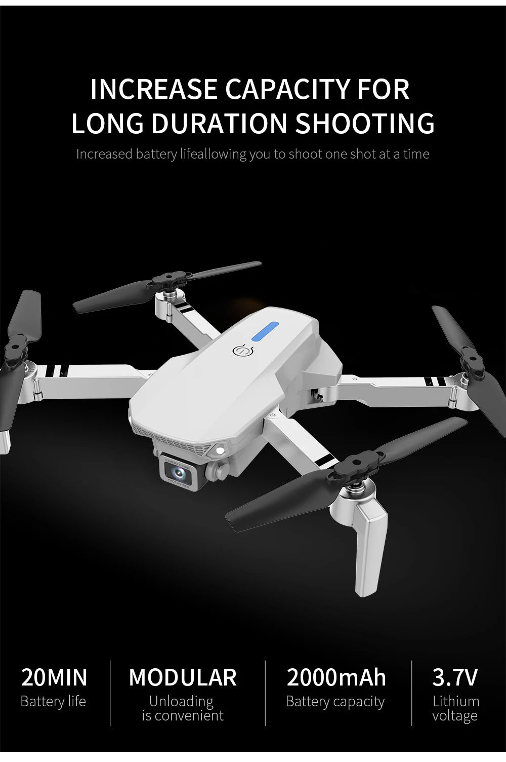 KBDFA E88 4K Foldable RC Drone