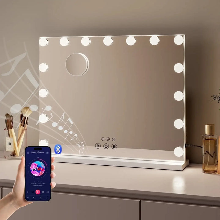 Bluetooth LED Makeup Mirror with Speaker & USB