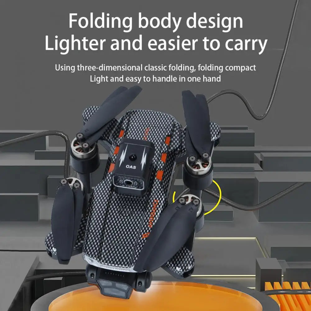 Foldable Smart Drone with 3 Cameras & Obstacle Avoidance