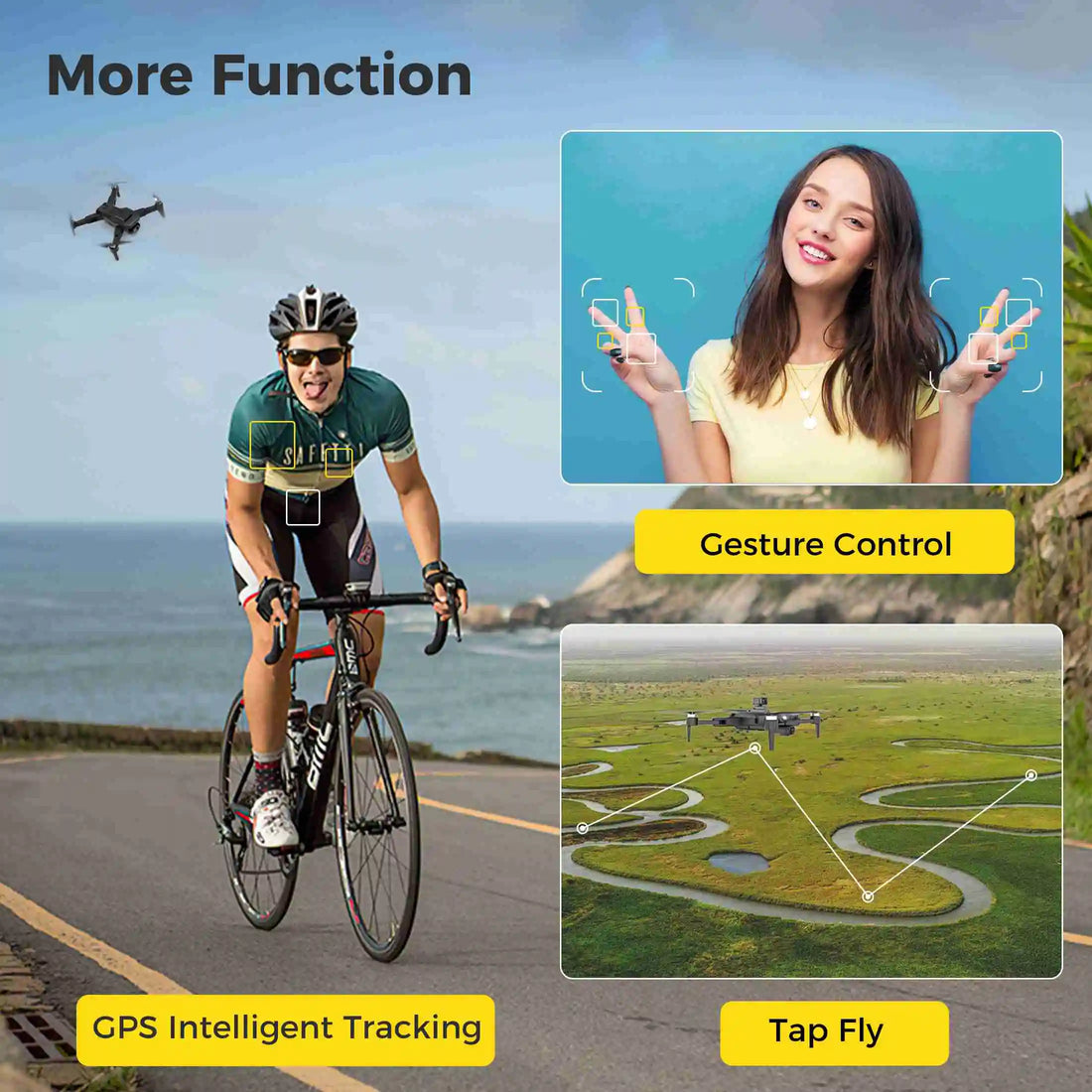 GPS RC Drone with Brushless Motor & 2 Batteries