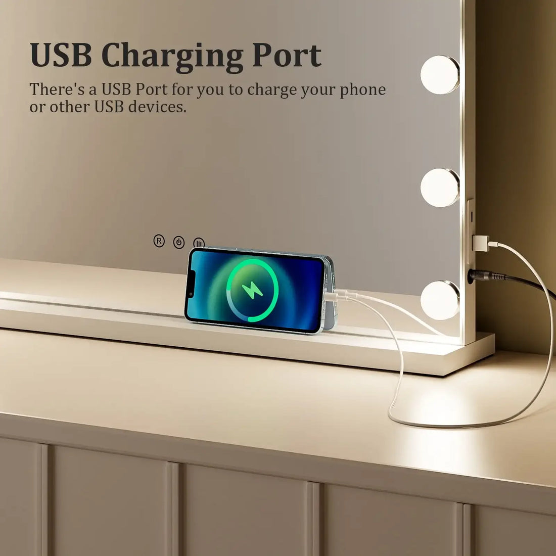 Bluetooth LED Makeup Mirror with Speaker & USB