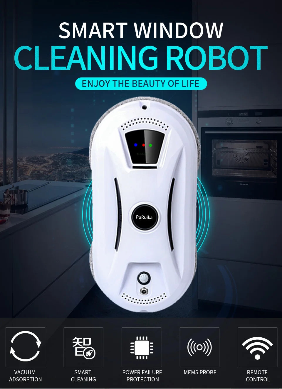 Ultra-Thin Window Cleaning Robot with Remote Control