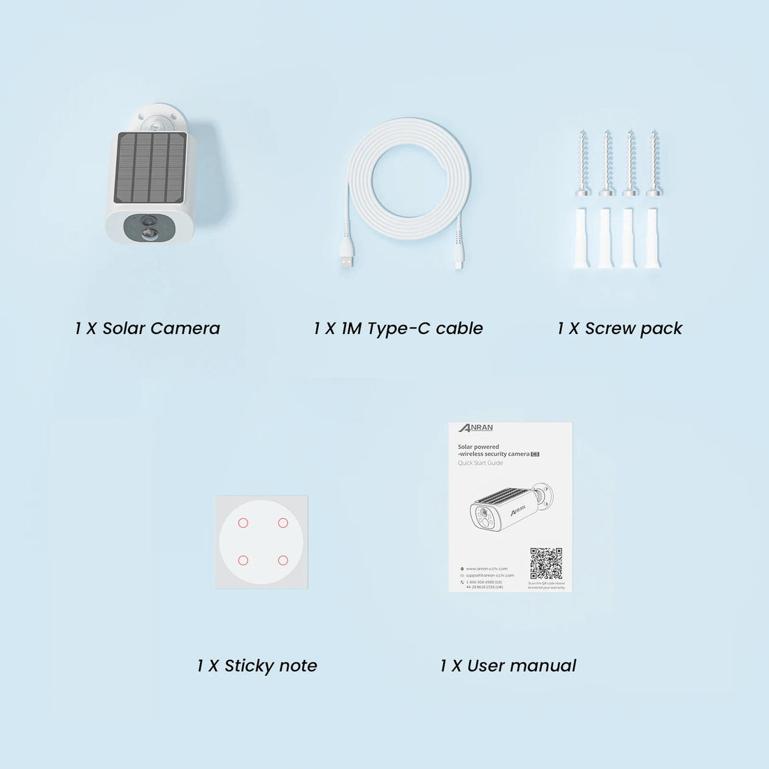 ANRAN Wireless Solar Security Camera Set – 3MP  Product Description (Bullet Points):