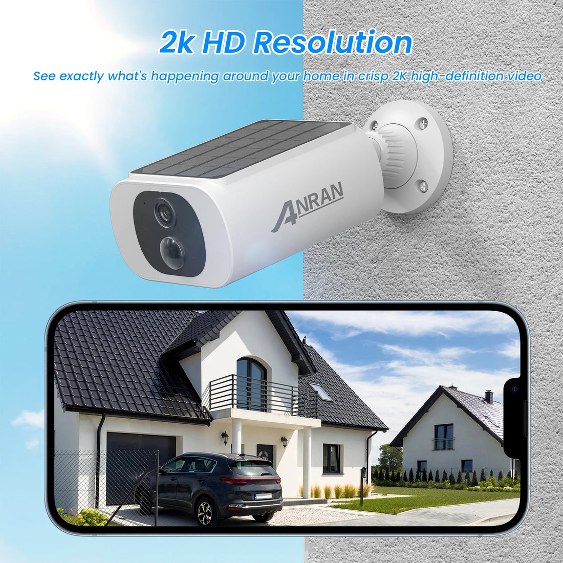 ANRAN Wireless Solar Security Camera Set – 3MP  Product Description (Bullet Points):