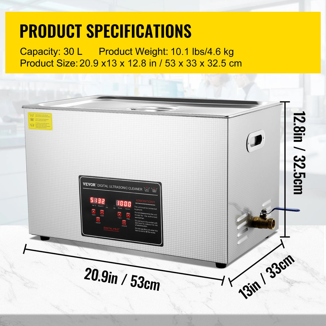 VEVOR Ultrasonic Cleaner – 2L to 30L Stainless Steel