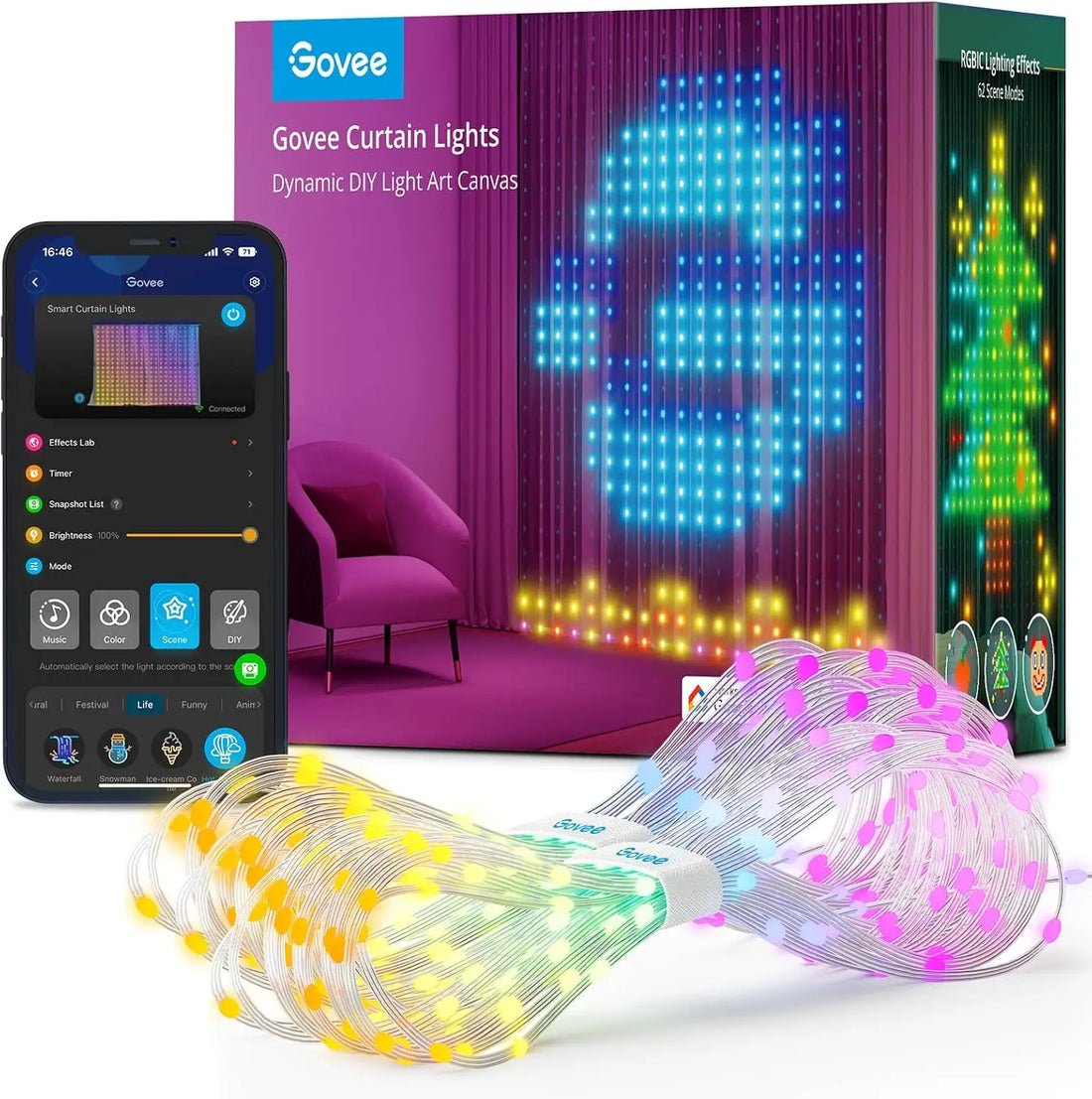Govee Smart LED Curtain String Lights