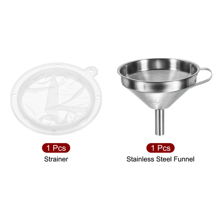 Stainless Steel Kitchen Funnel with 400 Mesh Strainer