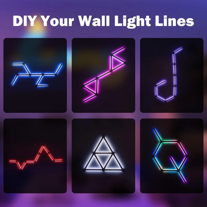 9pcs RGBW Smart Modular Music Sync Wall Lights
