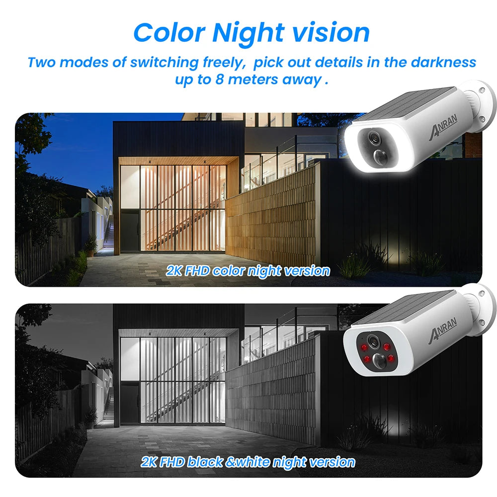 ANRAN Wireless Solar Security Camera Set – 3MP  Product Description (Bullet Points):