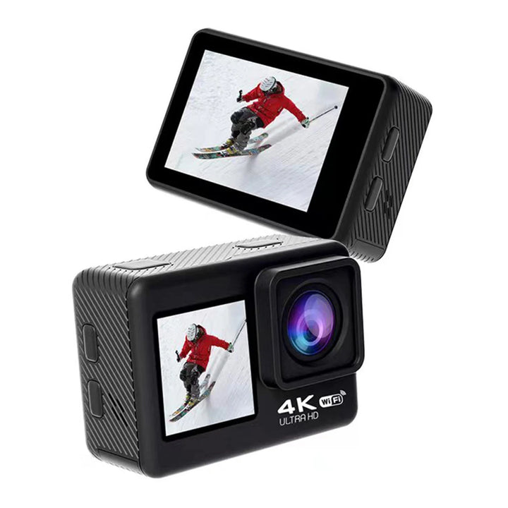 4K WiFi Action Camera with Dual Screen & Waterproof Case