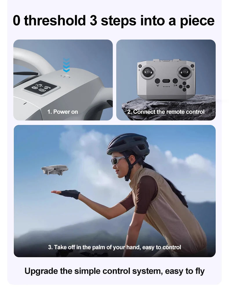 GT3 Dual-Camera Foldable Drone with Obstacle Avoidance