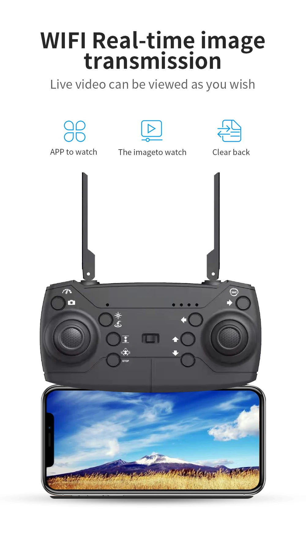 KBDFA E88 4K Foldable RC Drone
