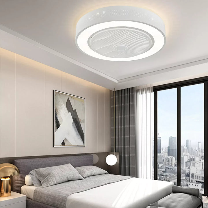 22" Modern Hugger Ceiling Fan with Smart LED