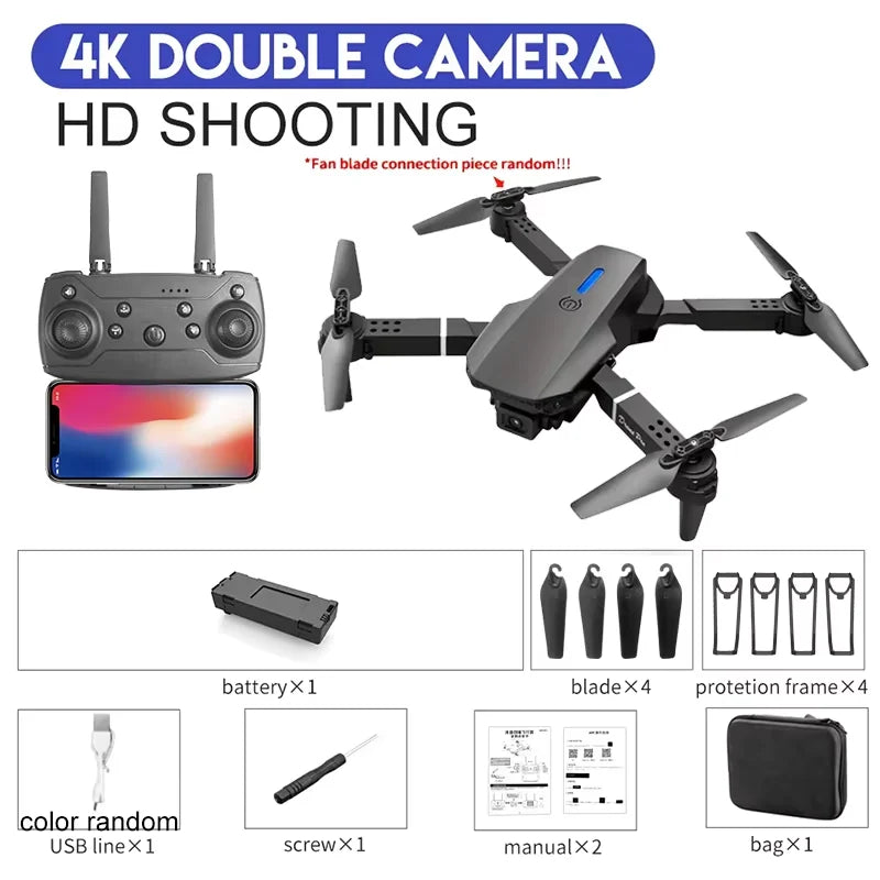 KBDFA E88 4K Foldable RC Drone