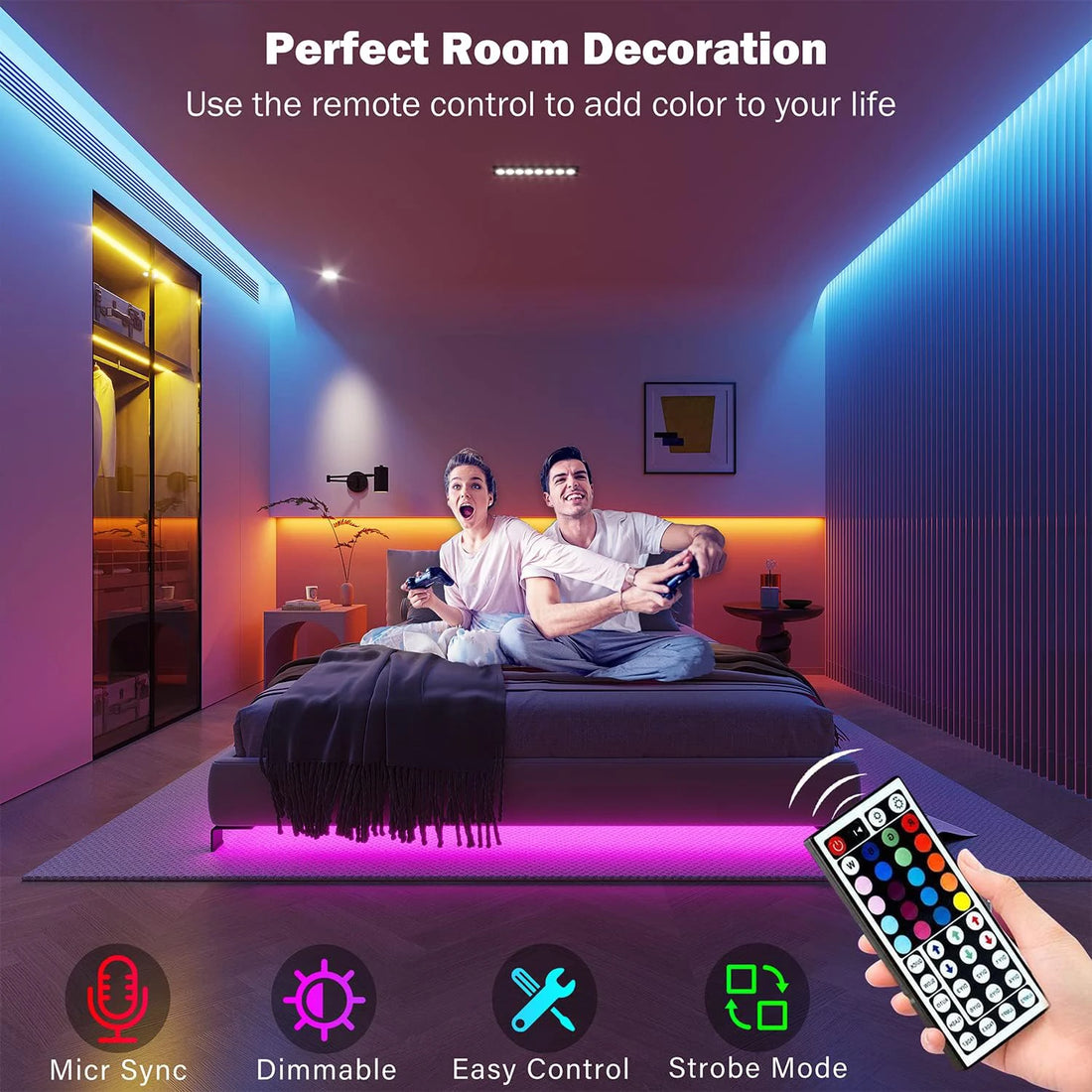 RGB LED Strip Lights with App Control (5–30m)