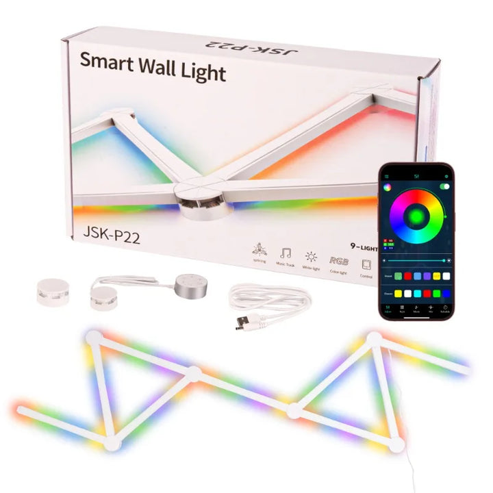 9pcs RGBW Smart Modular Music Sync Wall Lights