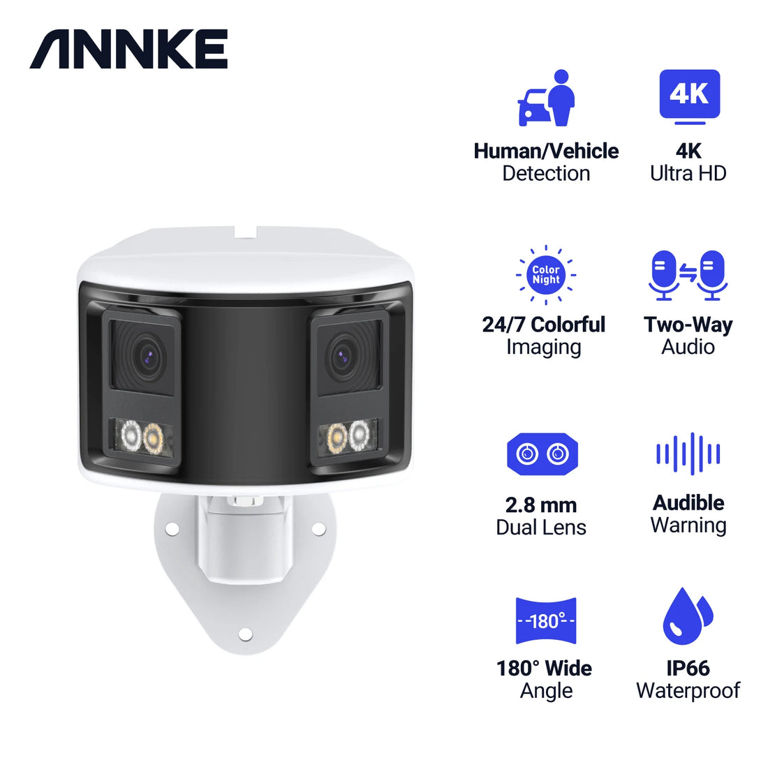 ANNKE 8MP Dual-Lens 4K PoE Outdoor Security Camera