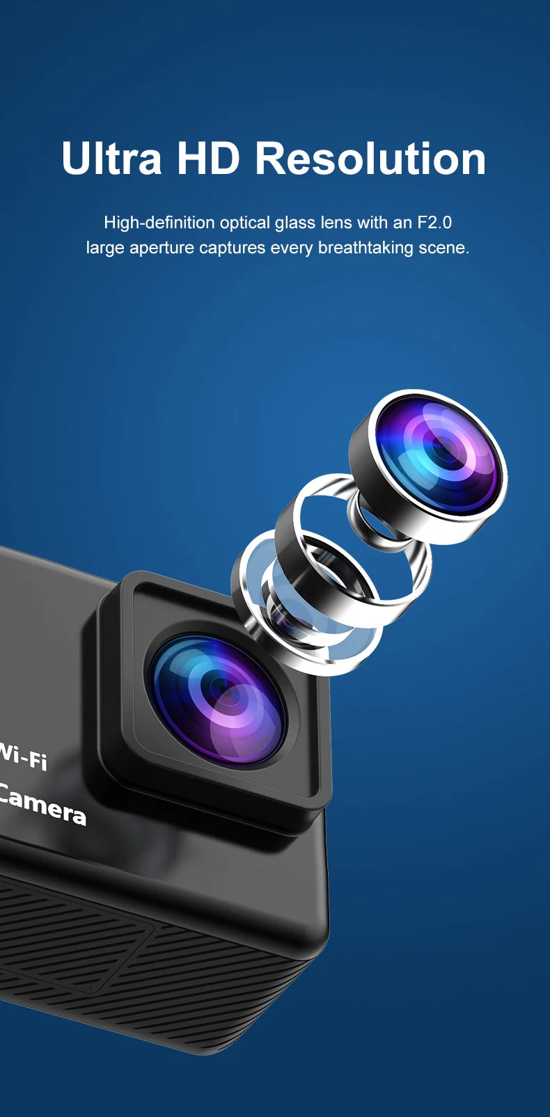 4K Ultra HD Action Camera with WiFi & Waterproof Case