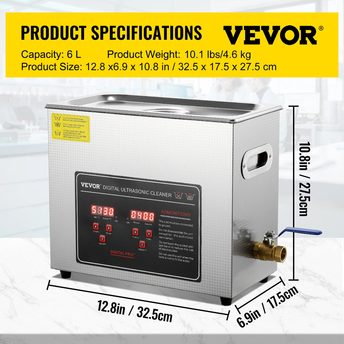 VEVOR Ultrasonic Cleaner – 2L to 30L Stainless Steel