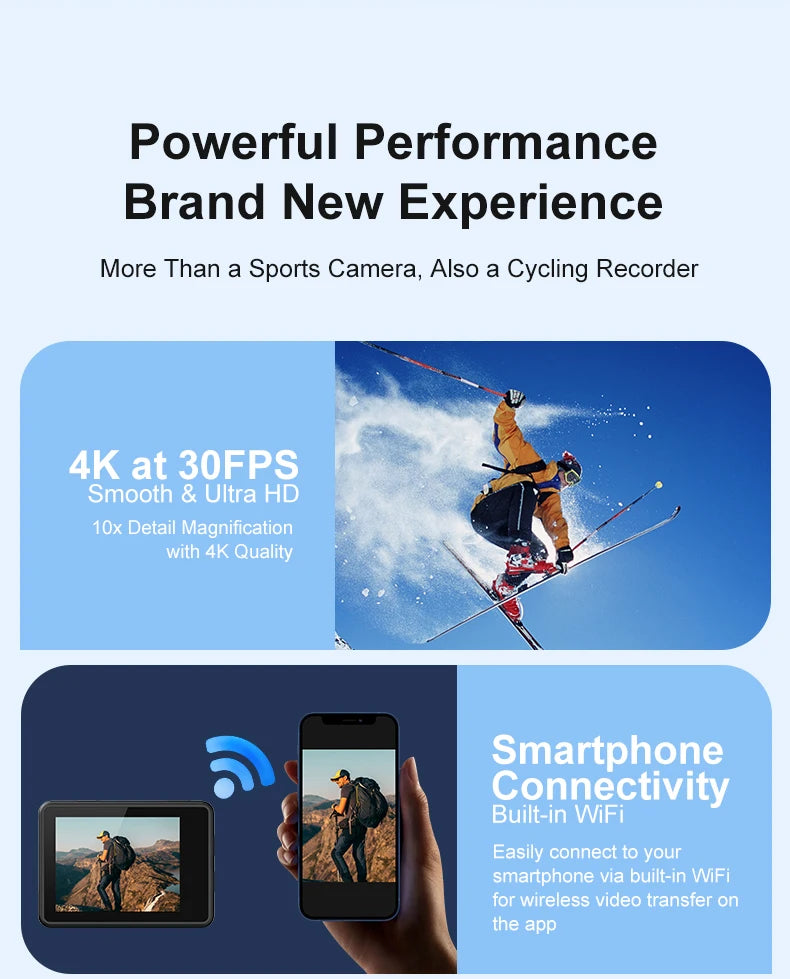 4K Ultra HD Action Camera with WiFi & Waterproof Case