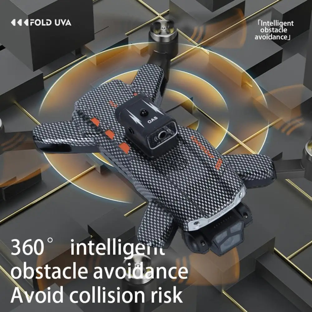 Foldable Smart Drone with 3 Cameras & Obstacle Avoidance