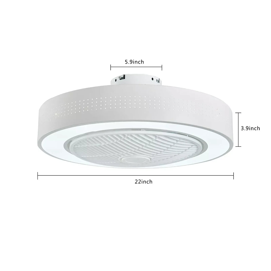 22" Modern Hugger Ceiling Fan with Smart LED