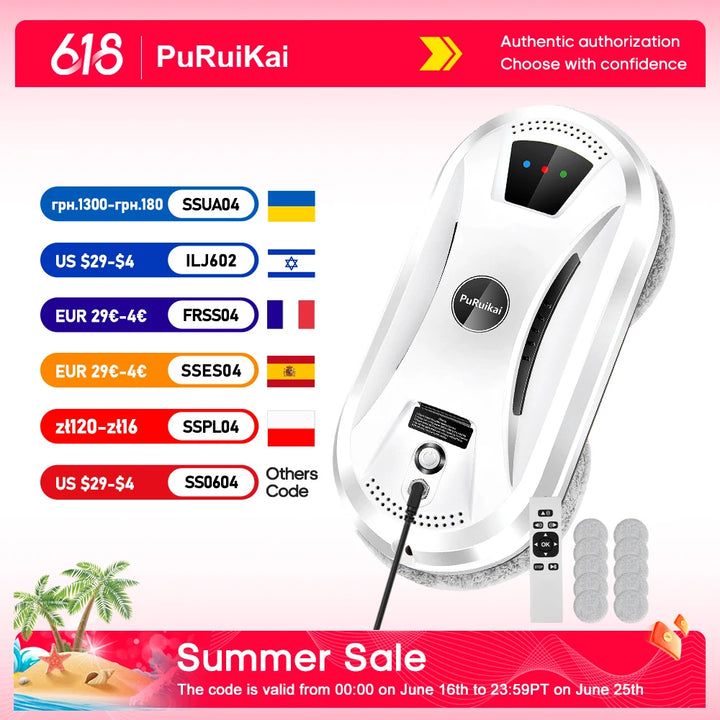 Ultra-Thin Window Cleaning Robot with Remote Control