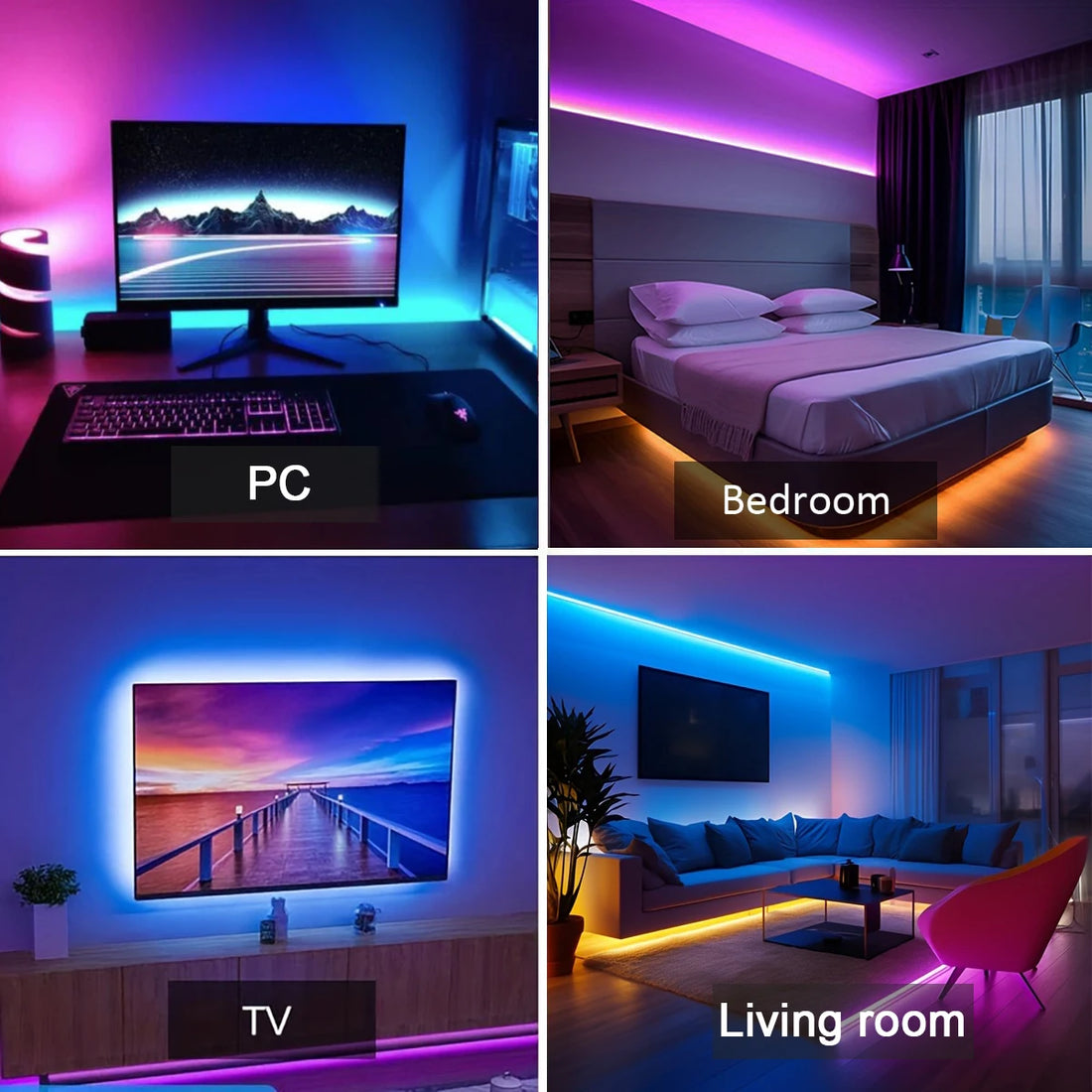 RGB LED Strip Lights with App Control (5–30m)