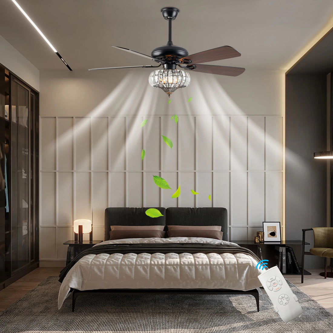 Modern Smart Ceiling Fan with Remote – 110V