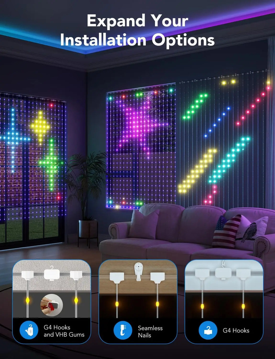 Govee Smart LED Curtain String Lights