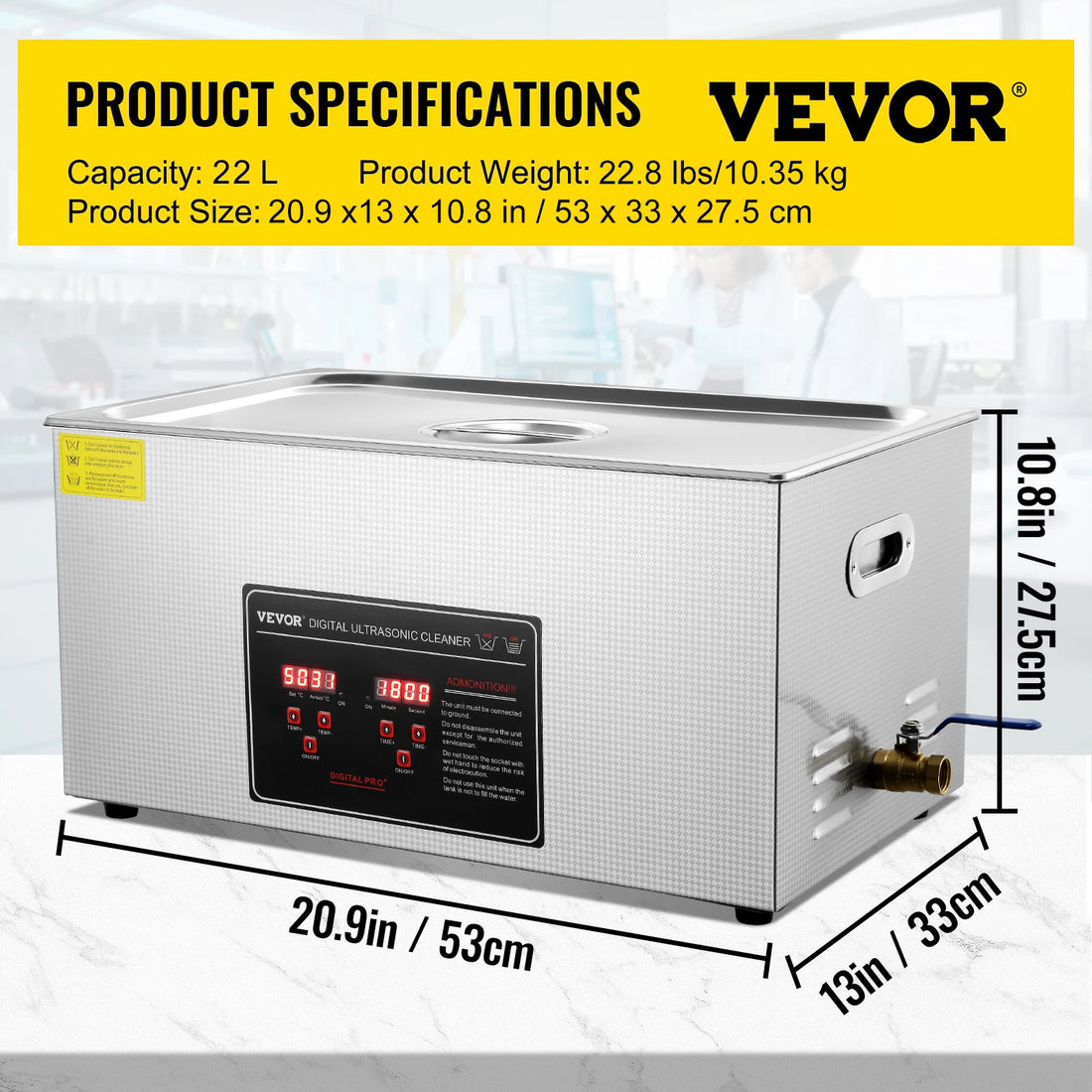 VEVOR Ultrasonic Cleaner – 2L to 30L Stainless Steel