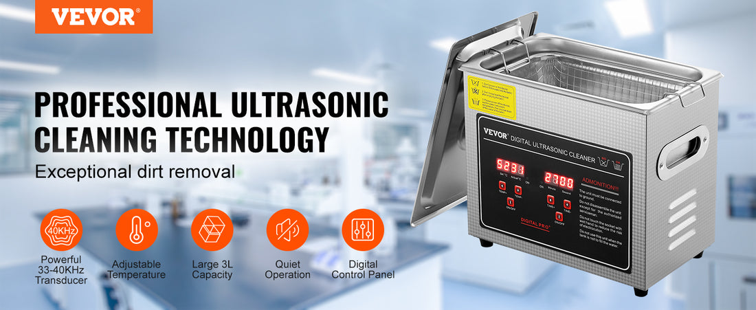 VEVOR Ultrasonic Cleaner – 2L to 30L Stainless Steel